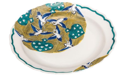 九谷焼 8号盛皿 古九谷風かるた a01 大志窯 食器 キッチン雑貨 キッチンアイテム 雑貨 お皿 食卓 テーブルコーディネート 盛り付け 