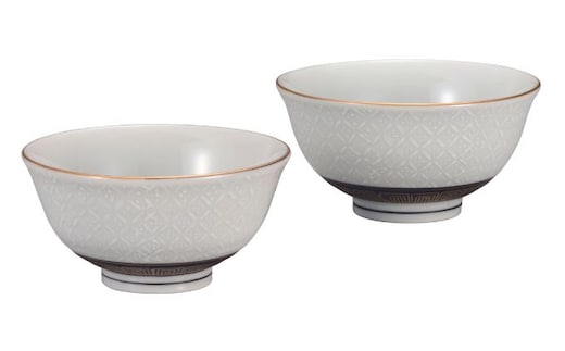 九谷焼 組飯碗 白七宝 a02 食器 キッチン雑貨 キッチンアイテム 雑貨 食卓 テーブルコーディネート ペア茶碗 夫婦茶碗 