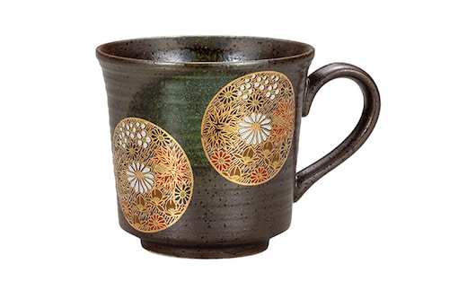 九谷焼 マグカップ 金花詰 a04 