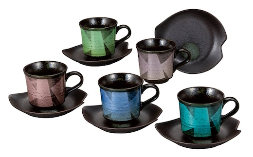 九谷焼 コーヒーセット 銀彩 a04 