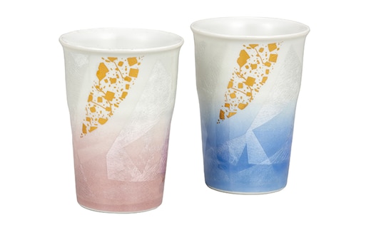 九谷焼 ペアフリーカップ 銀彩金チラシ a04 