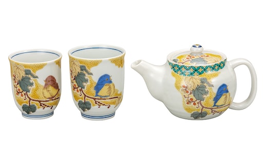 九谷焼 くつろぎ揃 吉田屋すずめ（網付） a03 