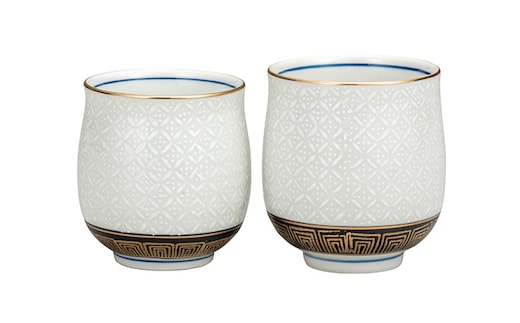 九谷焼 組湯呑 白七宝 a03 