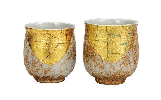 九谷焼 組湯呑 金箔彩 a03 