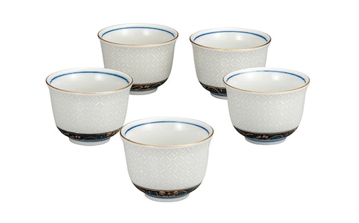 九谷焼 汲出揃 白七宝 a03 