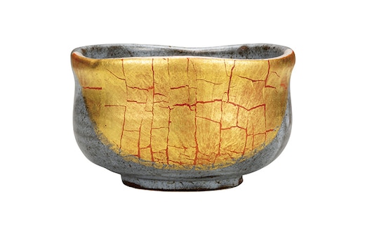 九谷焼 抹茶碗 金箔彩 a03 