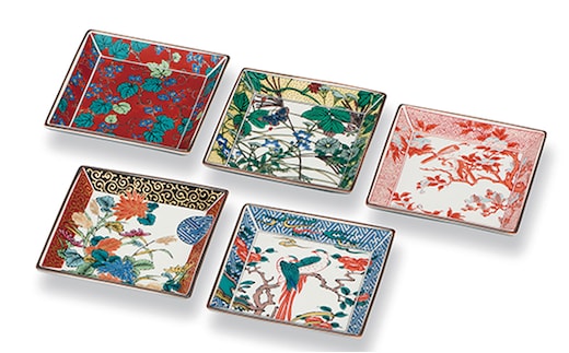 6号皿揃 歴代画 民芸品 工芸品 雑貨 食器 角皿 お皿 プレート キッチン雑貨 キッチン用品 