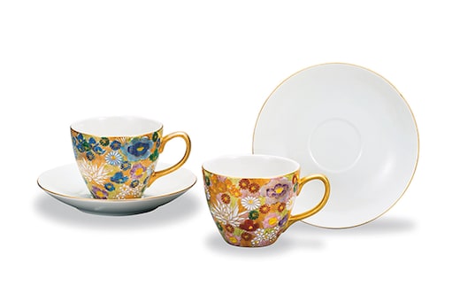 ペアカップ＆ソーサー 金花詰 民芸品 工芸品 雑貨 キッチン雑貨 キッチン用品 食器 コップ 