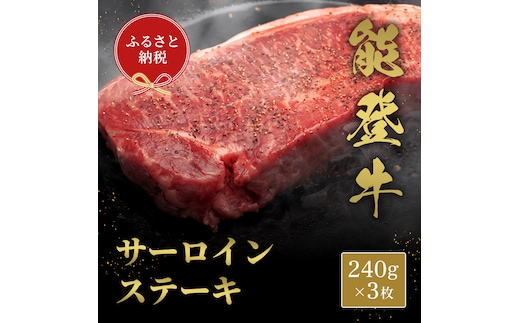 肉【和牛セレブ】能登牛 サーロインステーキ 240g×３枚 サーロインステーキ 240g 黒毛和牛 サーロイン ステーキ 霜降り ギフト 石川県 能美市