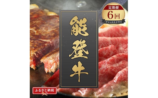 肉【和牛セレブ】能登牛 定期便「ファーストクラス」全6回 特選 しゃぶしゃぶ すき焼き 焼肉 ステーキ ギフト 石川県 能美市