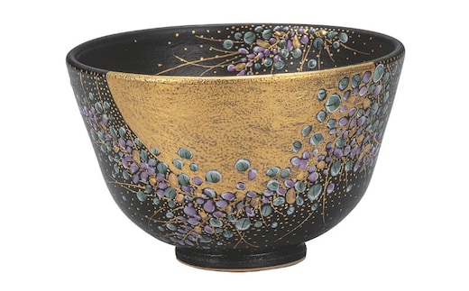 九谷焼 抹茶碗・本金萩