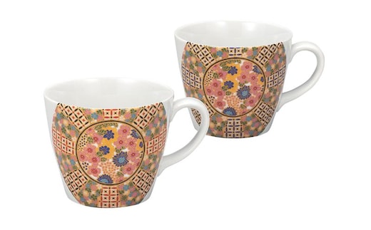 九谷焼 ペアマグカップ・小紋花詰