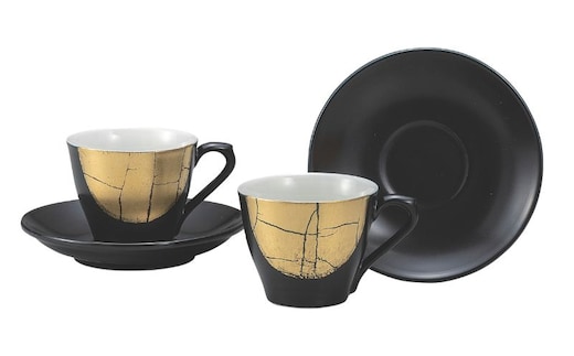 九谷焼 ペアコーヒー・金箔彩