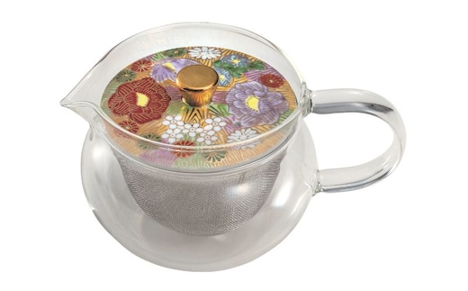 九谷焼 九谷和ポットNAGOMI POT・金花詰 赤