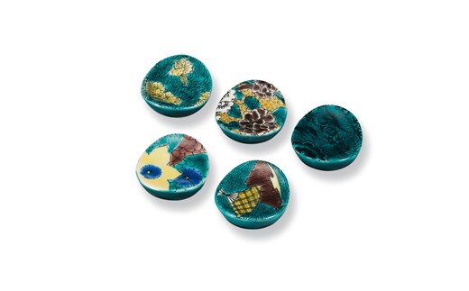 箸置 古九谷風五趣 大志窯