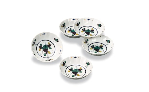 3.8号小鉢揃 ぶどう 錦泉窯