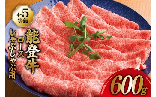 牛肉 能登牛 ロース (4～5等級) しゃぶしゃぶ用 600g [寺岡畜産株式会社 石川県 宝達志水町 38601306] 肉 お肉 しゃぶしゃぶ しゃぶしゃぶ肉 ロース 牛ロース 牛 国産 冷凍 和牛