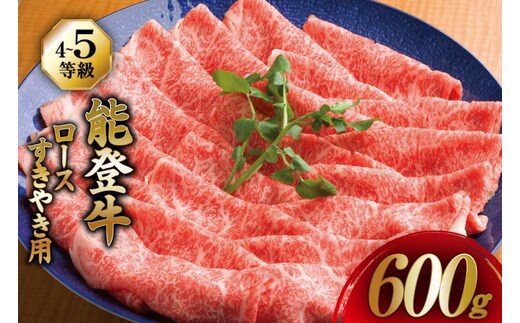 牛肉 能登牛 ロース (4～5等級) すき焼き用 600g [寺岡畜産株式会社 石川県 宝達志水町 38601315] 肉 お肉 すき焼き すきやき 能登牛 すき焼肉 すき焼き用 牛 国産 冷凍 和牛