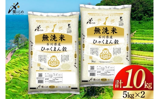 米 無洗米 令和7年産 石川県産 ひゃくまん穀 10kg (5kg×2袋) [中橋商事株式会社 石川県 宝達志水町 38601325] お米 コメ こめ kome ごはん 無洗 ひゃくまんごく 10キロ 令和7年 能登