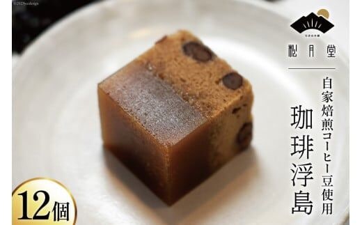 【自家焙煎珈琲豆使用】珈琲浮島 12個入 [宝達山本舗 松月堂 石川県 宝達志水町 38600586] 和菓子 浮島 蒸し菓子 コーヒー 珈琲