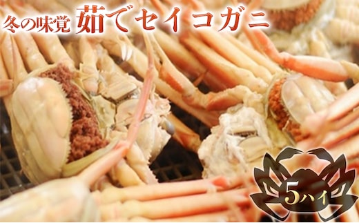 お歳暮 茹で セイコガニ メス 5杯 セット 詰め合わせ 冬の味覚 カニ 蟹 かに 茹でカニ せいこ蟹 カニセット 魚介 魚介類 海鮮 海鮮セット 福井 福井県 若狭町