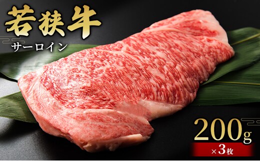  【若狭牛】サーロイン200g×3枚 国産牛肉 北陸産 福井県産牛肉 若狭産 お肉 食材 最高級 和牛肉 きめ細やかなサシ 柔らかい肉質 甘み とろける おうちディナー 