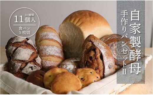 自家製酵母のパンセットⅡ（10種類11個、食パン5枚切り）【パン工房 稔】｜天然酵母 食パン パン 菓子パン 詰合せ 詰め合わせ セット ギフト 無添加