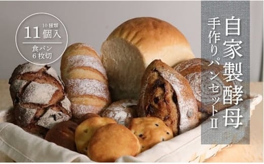 自家製酵母のパンセットⅡ（10種類11個、食パン6枚切り）【パン工房 稔】｜天然酵母 食パン パン 菓子パン 詰合せ 詰め合わせ セット ギフト 無添加
