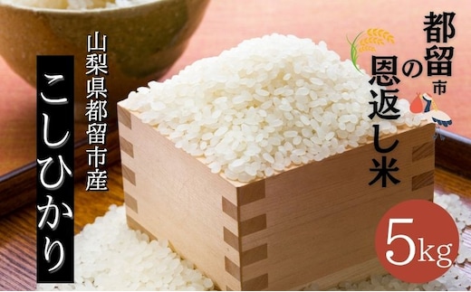 【令和７年産新米】山梨県都留市産こしひかり 都留市の恩返し米5㎏