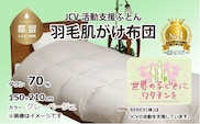【チャリティー募金】羽毛布団　掛け　ダウン70％　150×210cm（シングル）　グレーベージュ　　リユース羽毛