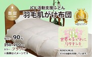 【チャリティー募金】羽毛布団　掛け　ダウン90％　150×210cm（シングル）　ブラウン　　リユース羽毛