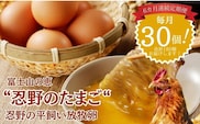 【定期便】忍野の平飼い放牧卵　6か月連続定期便（毎月30個×6か月　合計180個）