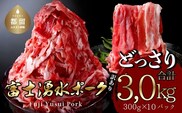 訳あり！富士湧水ポークの切り落とし　3.0kg｜ぶた ブタ 豚 ポーク 豚肉 ぶた肉 切り落とし 湧水ポーク 訳あり 大容量