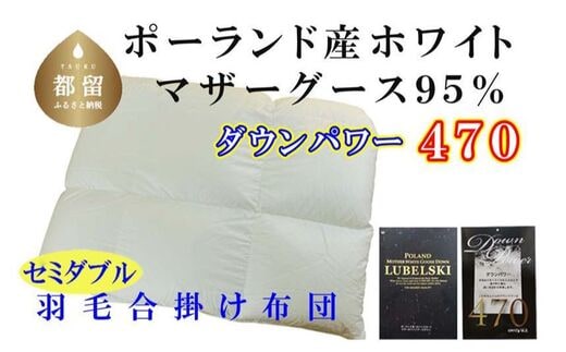 羽毛合い掛け布団ポーランド産マザーグース９５％ 合掛け セミダブル170×210cm dp470