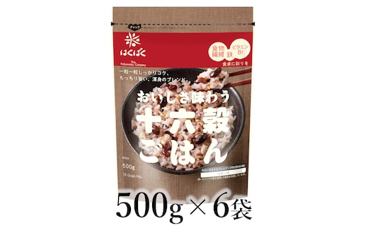 はくばく 十六穀ごはん 500g×6袋 ALPAN046