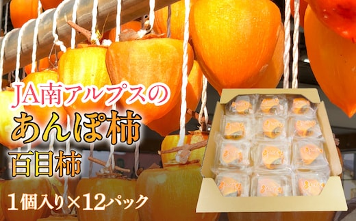 ＜2026年発送先行予約＞あんぽ柿【百目柿】［1個入り×12パック］ ALPAA019