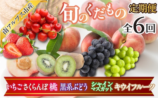 旬のくだもの定期便＜年6回＞(いちご・さくらんぼ・桃・黒系ぶどう・シャインマスカット・キウイフルーツ) ALPAJ066
