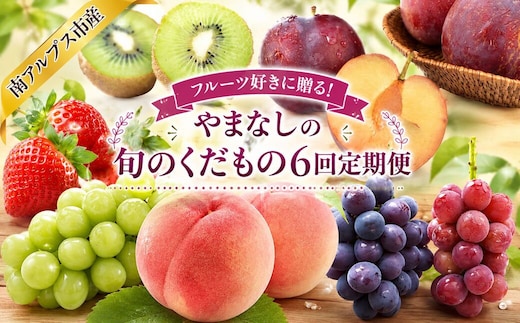 【通年受付予約】フルーツ好きに贈る！やまなしの旬のくだもの6回定期便 ALPAJ074