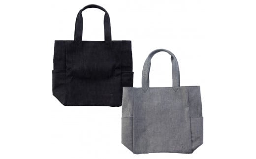 色落ちしにくい上質デニムトートバッグ グレー 073N-004-GRAY