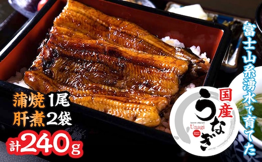 山梨県産うなぎの蒲焼1尾+肝煮2袋セット 138-012