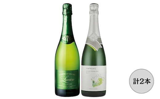 ルミエールデラウェア・FOX VILLAGE 甲州 スパークリングワイン2本セット 167-158