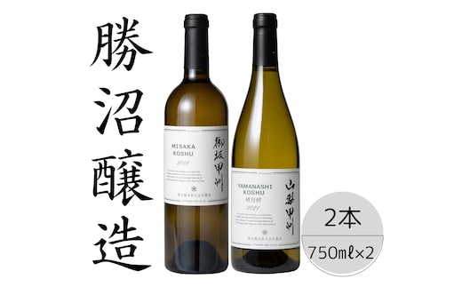 勝沼醸造 御坂甲州・山梨甲州樽発酵2本セット 167-039