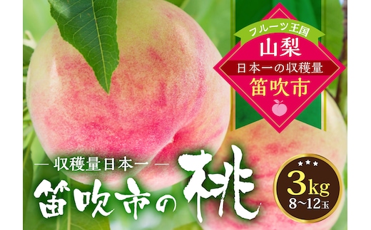 【2026年発送★先行予約】桃の一大産地！笛吹市産旬の桃3kg 167-011