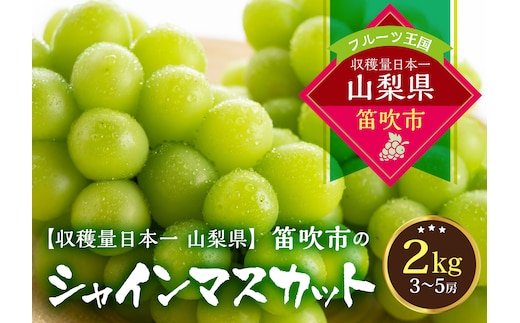 【2026年発送★先行予約】葡萄の一大産地！笛吹市産シャインマスカット2kg 167-012