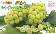 【2026年発送先行予約】笛吹市産　【訳あり】シャインマスカット　約1.0kg（２～4房） 205-021-26y