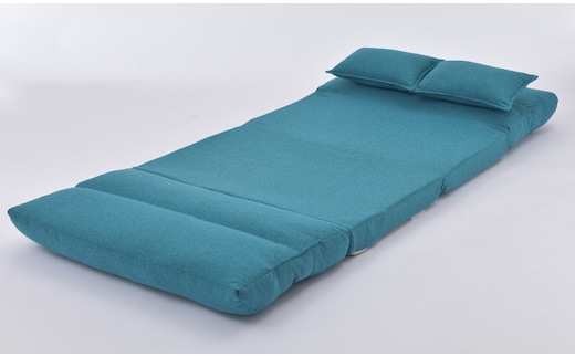 1台4役 カウチにもなるソファベッド・ライド クッション２個付き（ターコイズ）[5839-9401] [58399401]