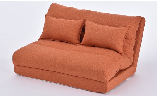 1台4役 カウチにもなるソファベッド・ライド クッション２個付き（ウォームレッド）[5839-9404] [58399404]