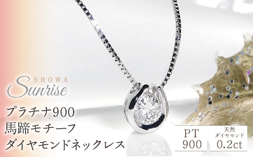 【0.2ct】馬蹄モチーフ プラチナ900 ダイヤモンドネックレス CSN0081 SWAV010