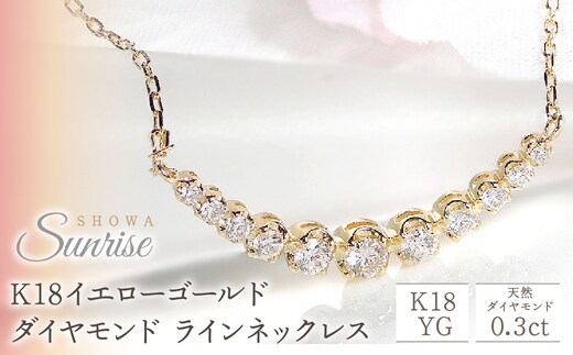 【0.3ct】K18YG ダイヤモンド ラインネックレス CSN00106-18Y SWAV011