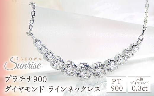 【0.3ct】プラチナ900 ダイヤモンド ラインネックレス CSN00106-pt SWAV013